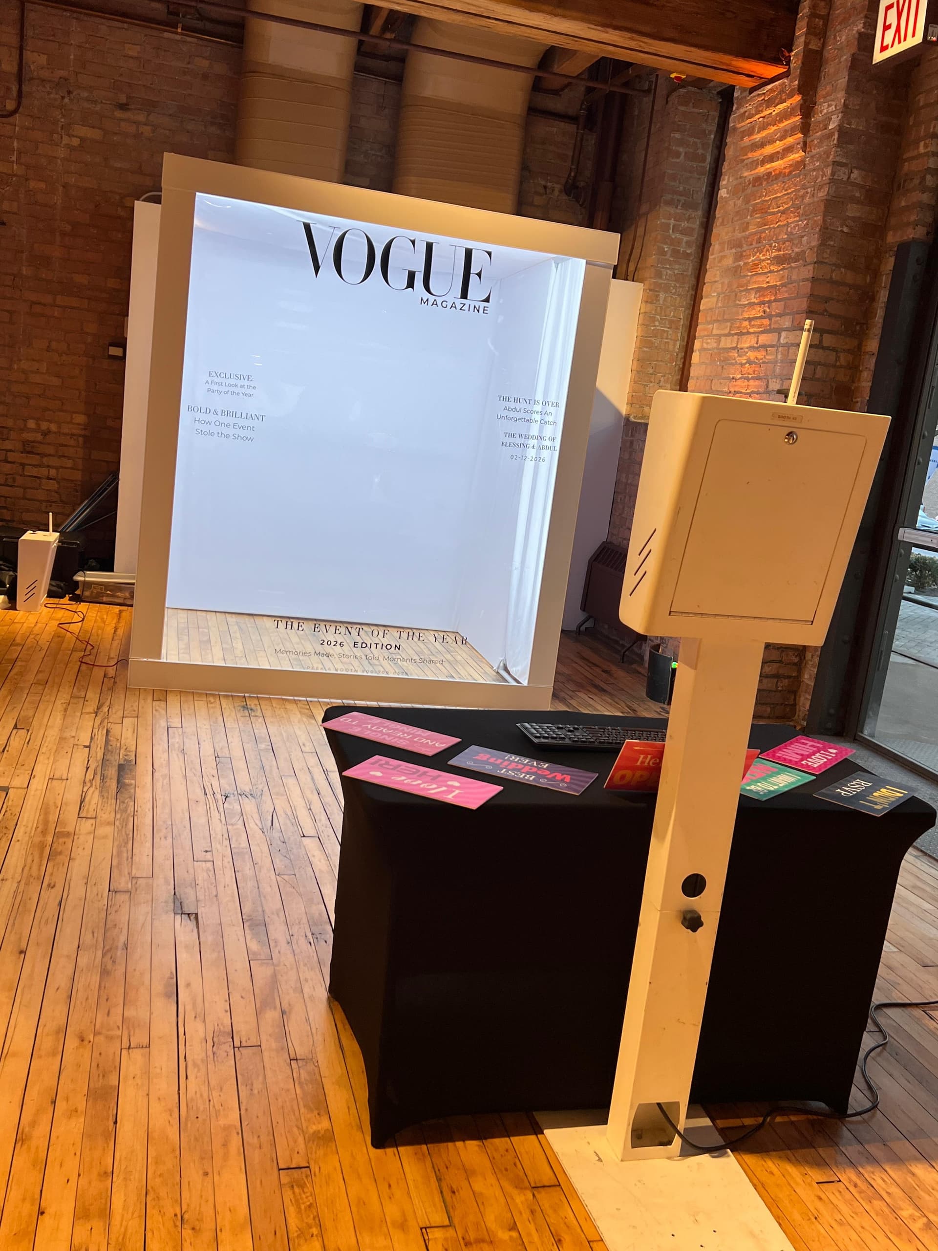 Vogue Box with Photo Booth Setup