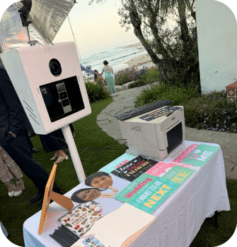 Open Air DSLR Photo Booth Setup with Props Table