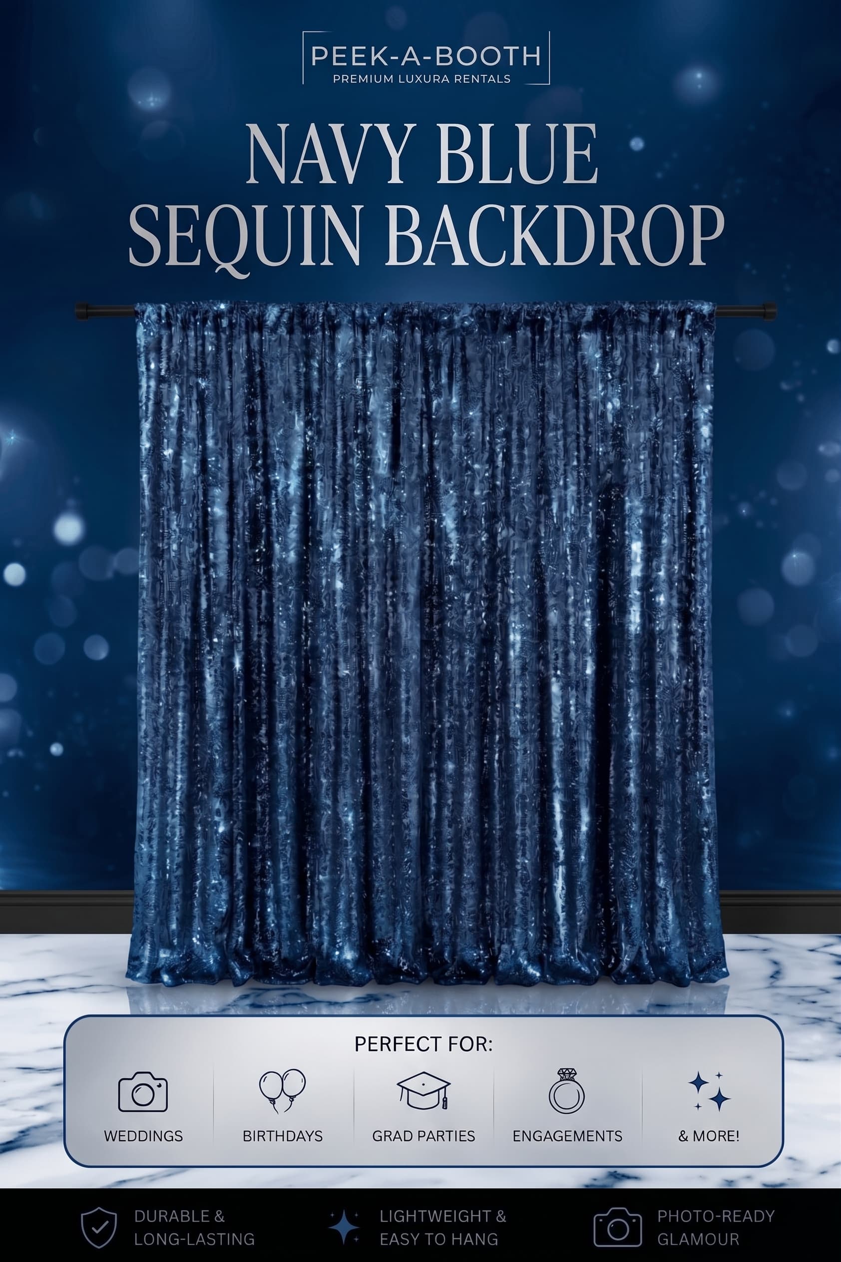Navy Blue Backdrop