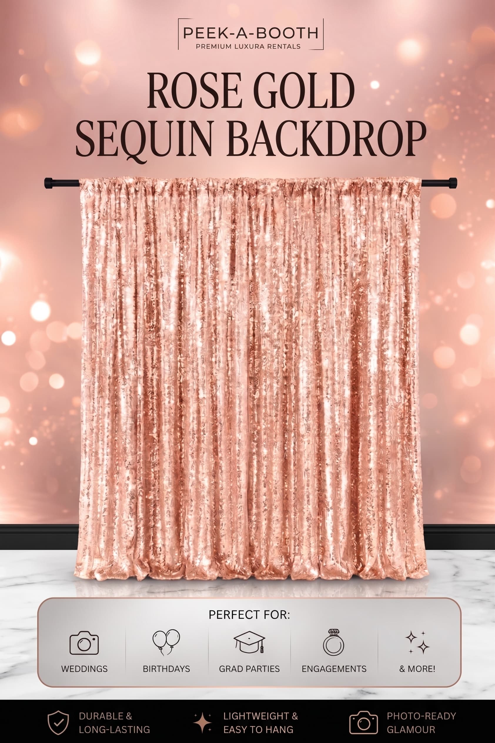 Rose Gold Backdrop